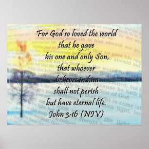 John 3:16 Stor Affisch