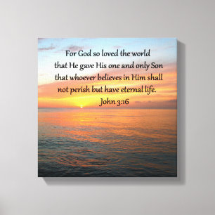 JOHN 3:16 SUNRISE ÖVER OCEAN PHOTO CANVASTRYCK