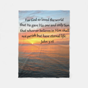 JOHN 3:16 SUNRISE ÖVER OCEAN PHOTO FLEECEFILT