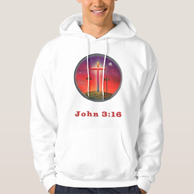 John 3:16 t-shirt hoodie (Framsida)