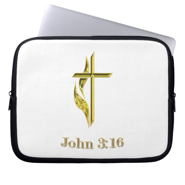 John 3:16 t-shirts med flera laptop fodral (Framsidan)