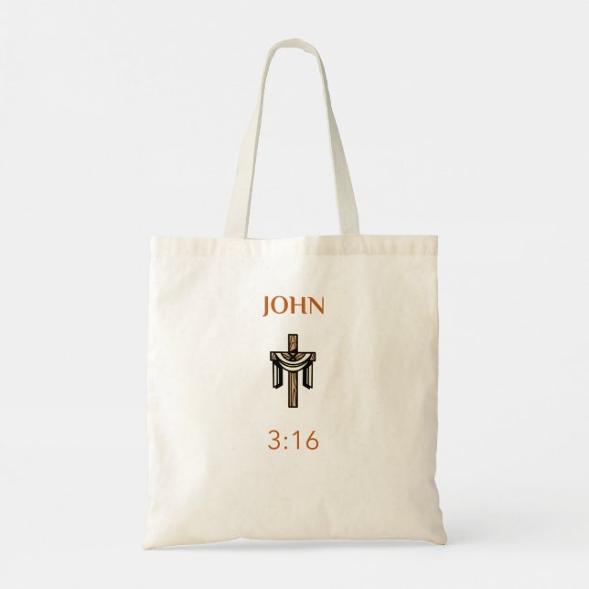 John 3:16 Tote Bag Tygkasse (Baksida)