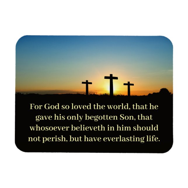 JOHN 3:16 Tre Kor Bible Verse Magnet (Horisontell)