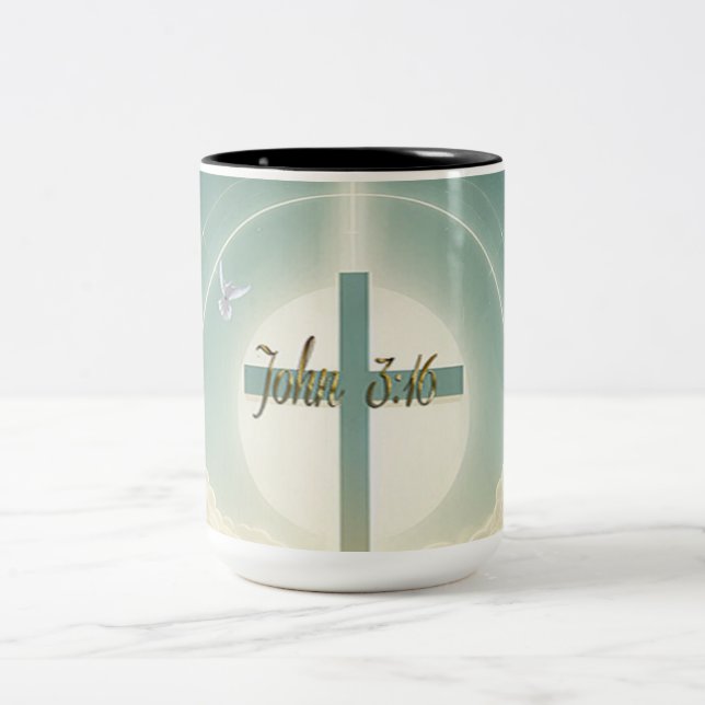 John 3:16 Två-Tonad mugg (Center)