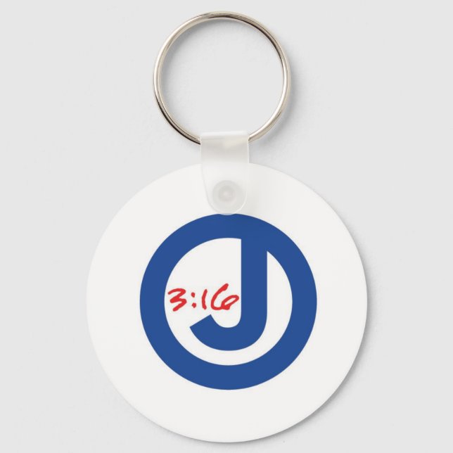 John 3:16 (Unik Logotyp) Nyckelring (Framsida)