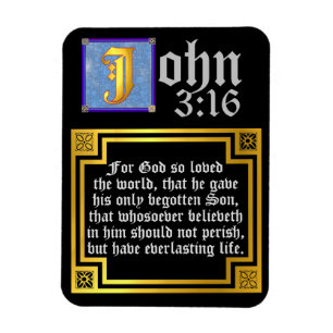 John 3:16 Upplyst bibelcitat från Brev Påsk Magnet