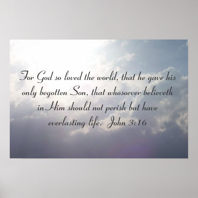 John 3:16-utskrift poster (Framsidan)