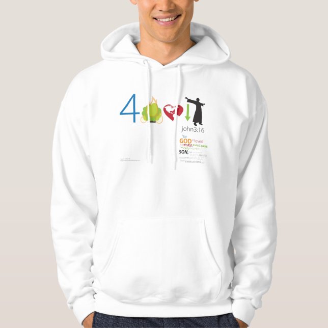John 3:16 v1F - grundläggande Hoodie (Framsida)