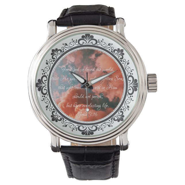 John 3:16 Väggur Armbandsur (Framsida)