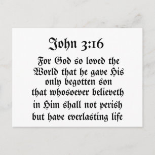 John 3:16 vykort