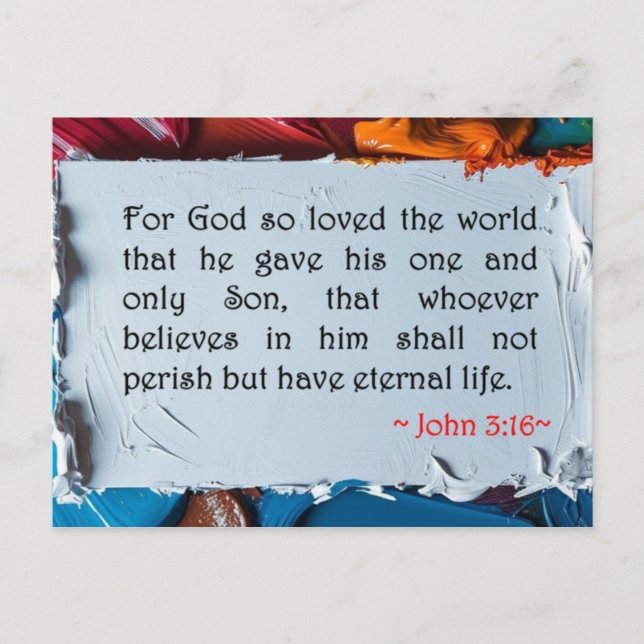 John 3:16 vykort (Framsida)