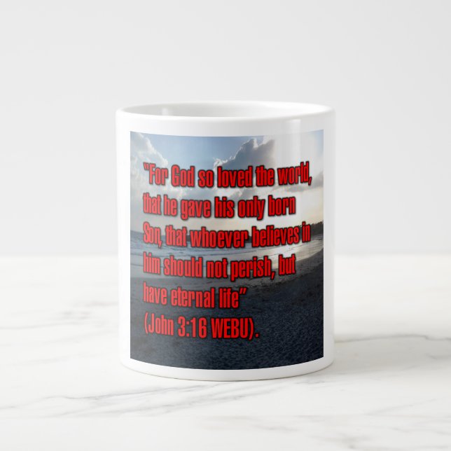 John 3:16 WEBU Mug Jumbo Mugg (Framsidan)