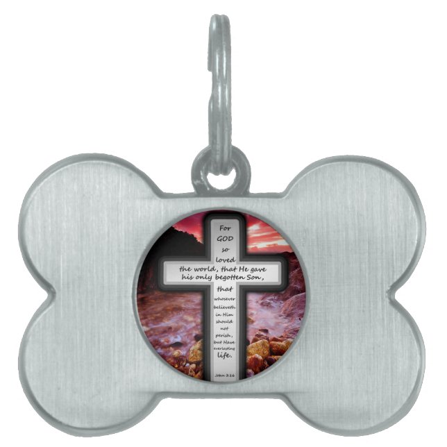 John 3:16gåvor namnbricka husdjur (Framsidan)
