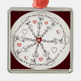 John 3:16Mandala Julgransprydnad Metall