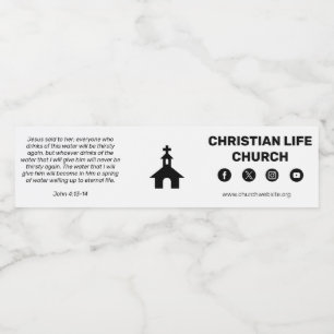 John 4:13-14 Church Vatten-etikett Vattenflaskor Etikett