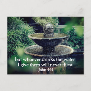 John 4:14 Den som dricker Bibeln vatten I ge Vykort