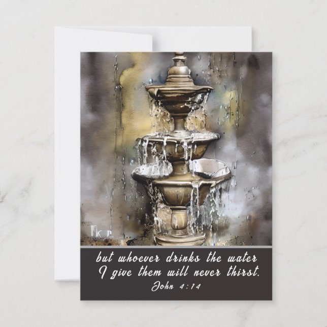 John 4:14 Den som dricker vatten I ge-kortet (Framsida)