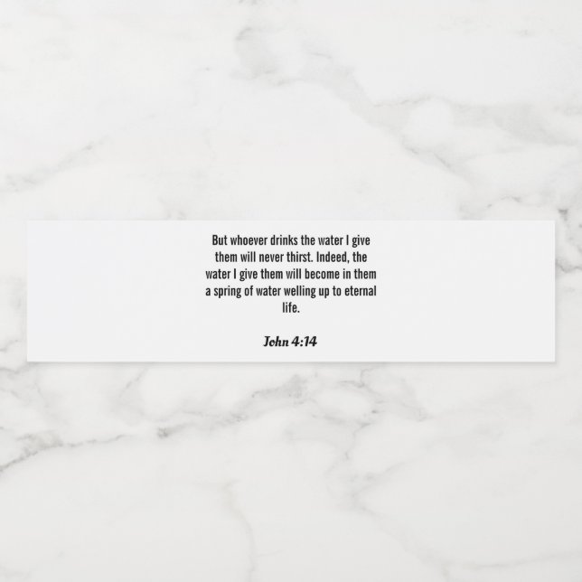 John 4:14 Vatten-etikett Vattenflaskor Etikett (Singel etikett)