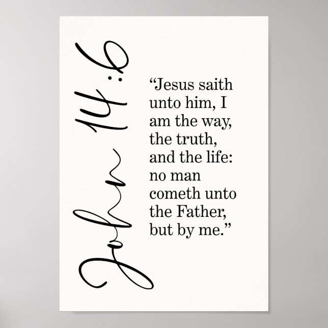 John 4:16 Typografi Väggkonst Tryck  (Framsidan)