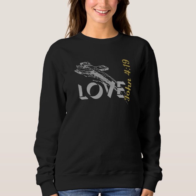 John 4:19 Christian T-Shirt "KÄRLEK" (Framsida)
