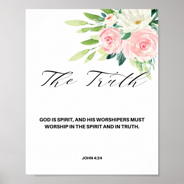 John 4:24, Bible Verse Poster (Framsidan)
