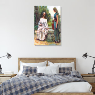 John 4 Jesus offers Living Vatten Canvas