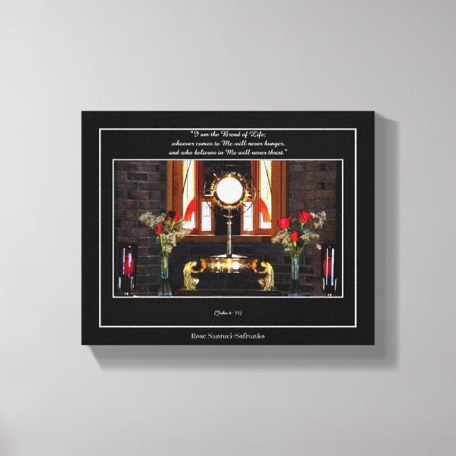 John 6:35 "Jag är livets bröd.." Canvastryck (Framsida)