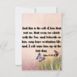 John 6:40 KJV Bible Verse Pic Flat Greeting Card Kort