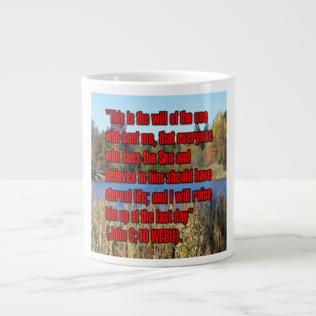 John 6:40 WEBU Mug Jumbo Mugg (Framsidan)
