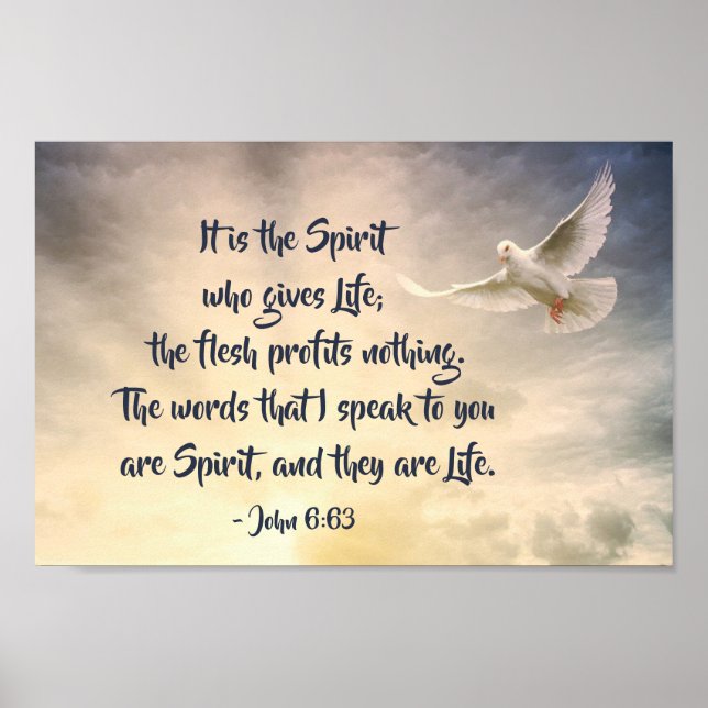 John 6:63 Det är andligheten som ge Life Bible Poster (Framsidan)