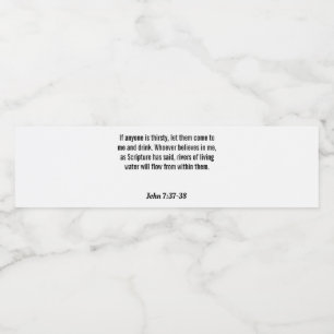 John 7:37-38 Vatten-etikett Vattenflaskor Etikett