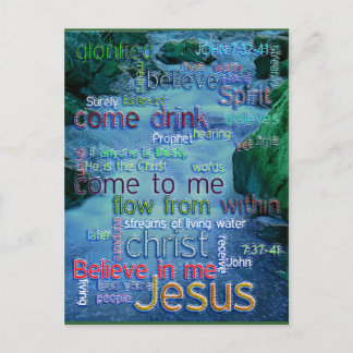 John 7:37-41 Rushing Stream Vykort