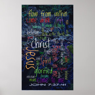 John 7:37-41 Vattenfall Poster