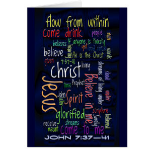 John 7:37 - mörkt vatten 41 hälsningskort