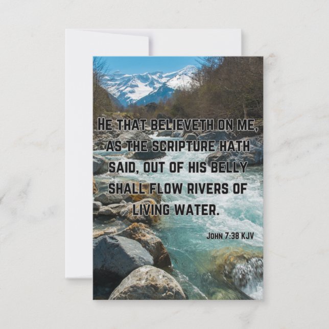 John 7:38 KJV Bible Scripture Pic Hälsning Kort (Framsida)