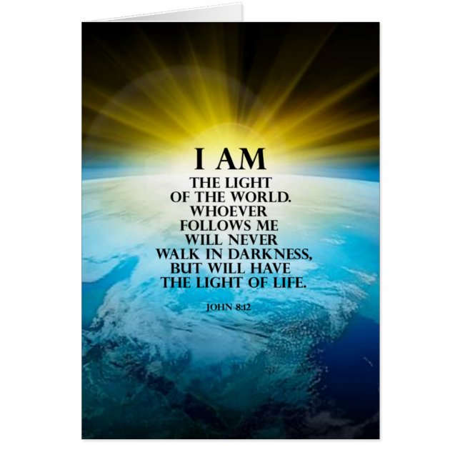 John 8:12 hälsningskort (Framsidan)