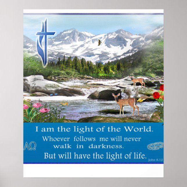 John 8:12 Jag är ljusets poster (Framsidan)