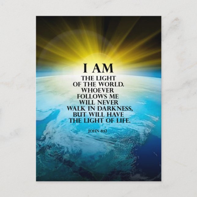 John 8:12 vykort (Framsida)