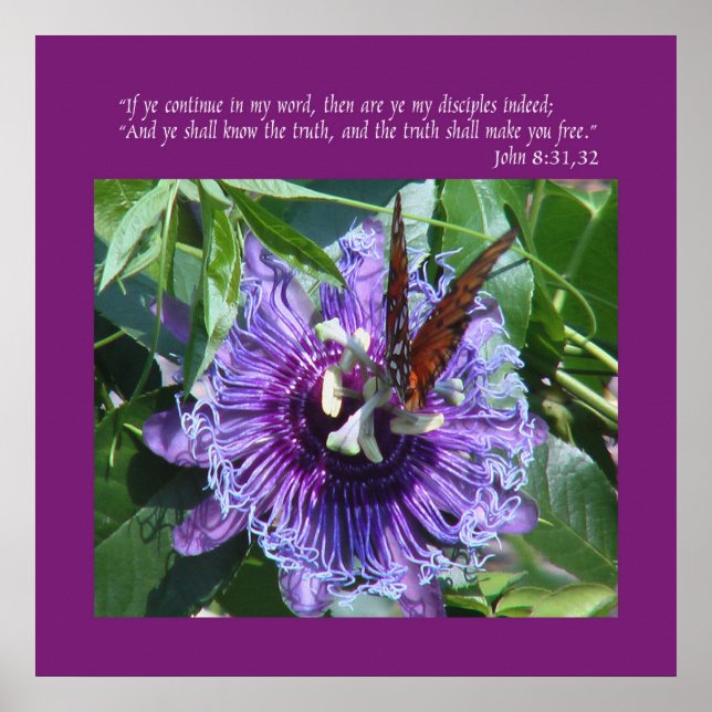 John 8 31:32 Skriv ut/Poster Poster (Framsidan)