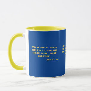 John 8:32 Bible Scripture Verse 2 Two-Tone Mugg