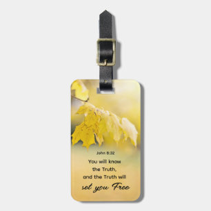 John 8:32 Sanningen anger FREE Bible Verse Bagagebricka