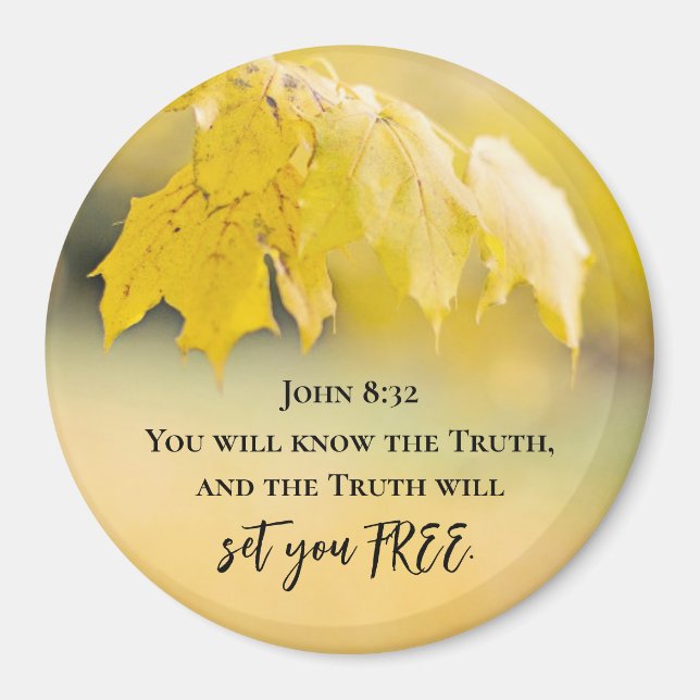 John 8:32 Sanningen anger FREE Bible Verse Magnet (Framsidan)