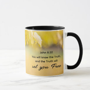 John 8:32 Sanningen anger FREE Bible Verse Mugg