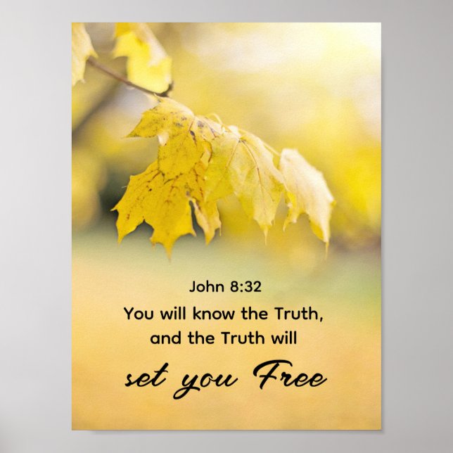 John 8:32 Sanningen anger FREE Bible Verse Poster (Framsidan)