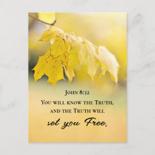 John 8:32 Sanningen anger FREE Bible Verse Vykort