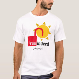 John 8:36 FREE INDEED Anpassade Christian T Shirt