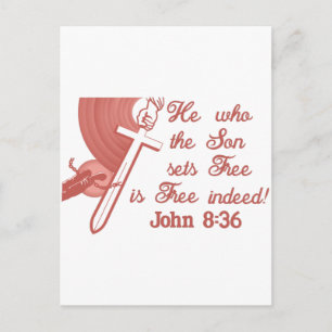 John 8:36 vykort