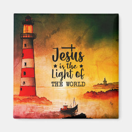 John 8 Jesus är World Lighthouses ljus Magnet