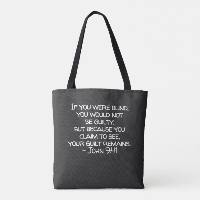 JOHN 9:41 Shoulder Tote Tygkasse (Baksida)