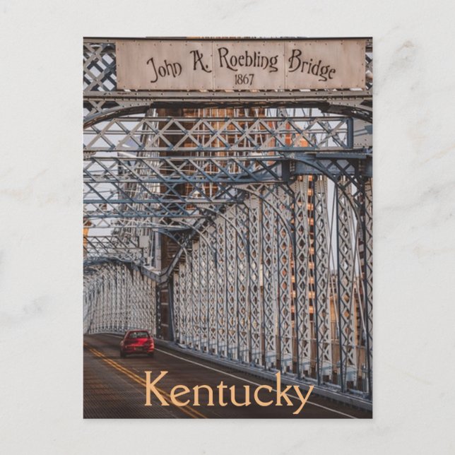 John A. Roebling Suspension Bridge Kentucky USA Vykort (Framsida)